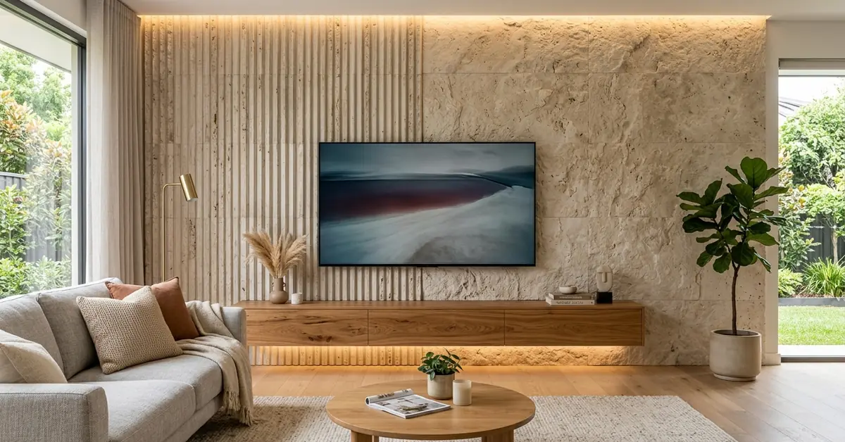 natural stone cladding for living room