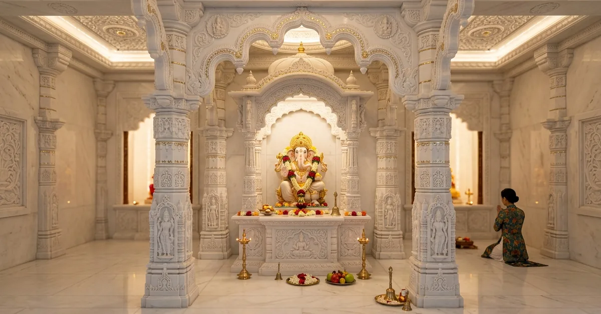 vietnam white marble mandir