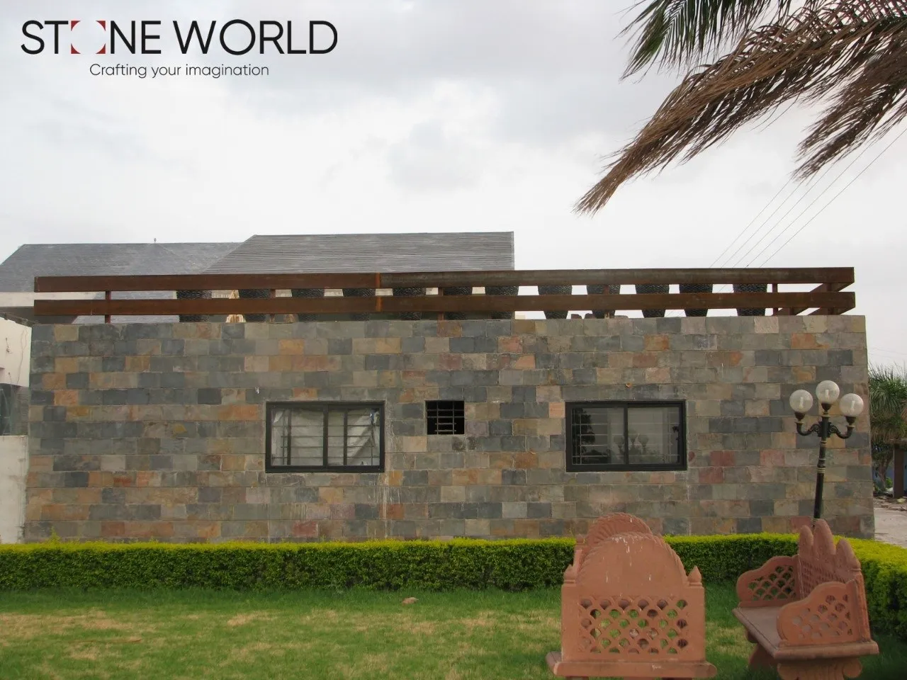Best Stone Boundary Wall project by Stone World