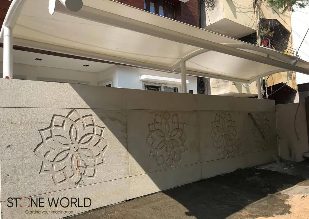 Best Stone Boundary Wall project by Stone World