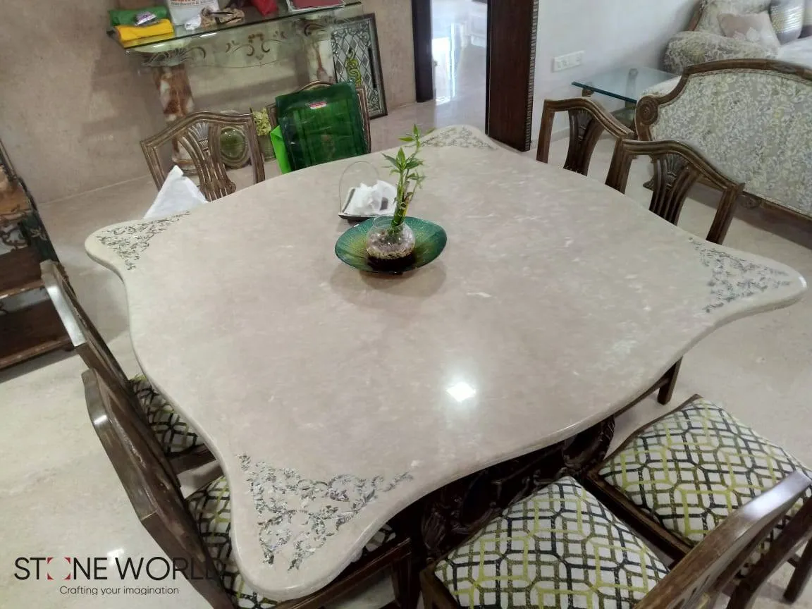 Natural stone dining table design ideas