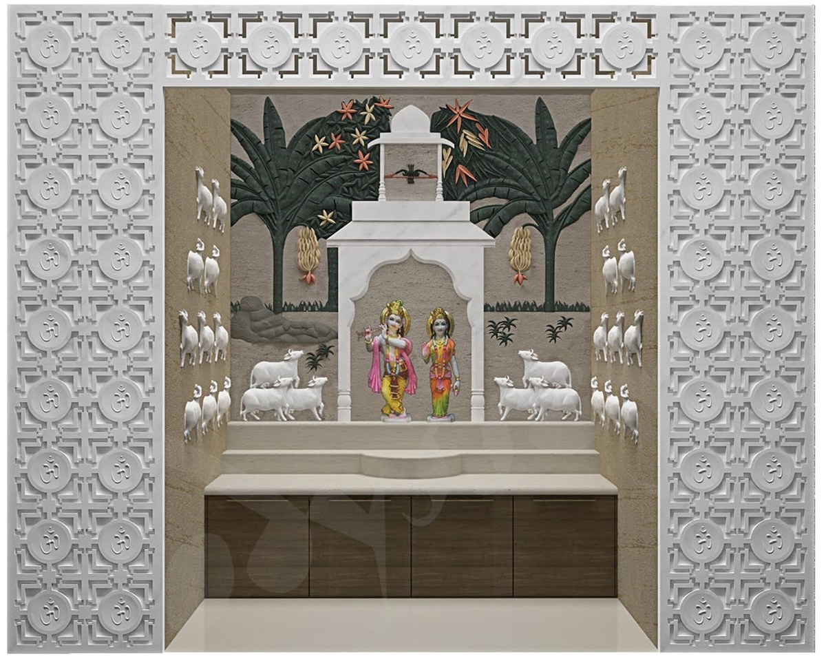 Natural stone mandir design ideas