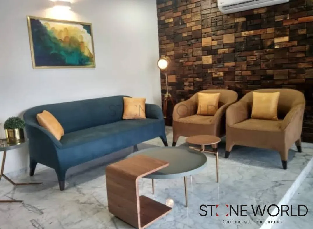 Natural stone drawing room design ideas